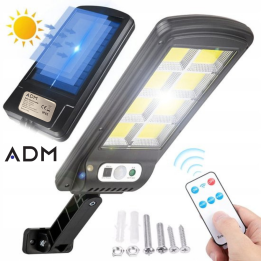 SOLARNA ADM LAMPA ULICZNA Z CZUJNIKIEM RUCHU 1200 mAh + PILOT ZDALNEGO STEROWANIA