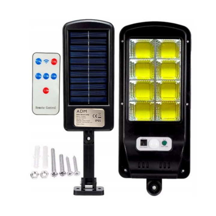 SOLARNA ADM LAMPA ULICZNA Z CZUJNIKIEM RUCHU 1200 mAh + PILOT ZDALNEGO STEROWANIA