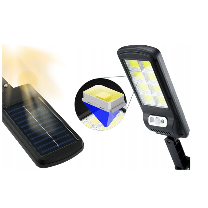 SOLARNA ADM LAMPA ULICZNA Z CZUJNIKIEM RUCHU 1200 mAh + PILOT ZDALNEGO STEROWANIA